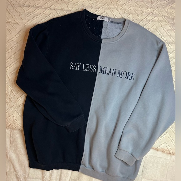 MAYFAIR Comfy Set, Say Less Mean More Cozy Oversize Sweatsuit, Blue - Picture 9 of 15